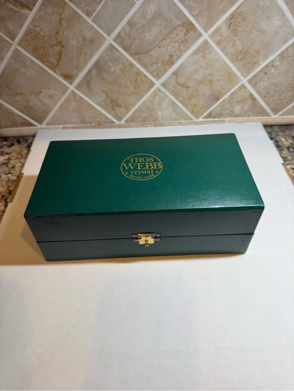 Thos Webb Crystal Cut Cordial Liqueur Glasses, pair with original box, England.
